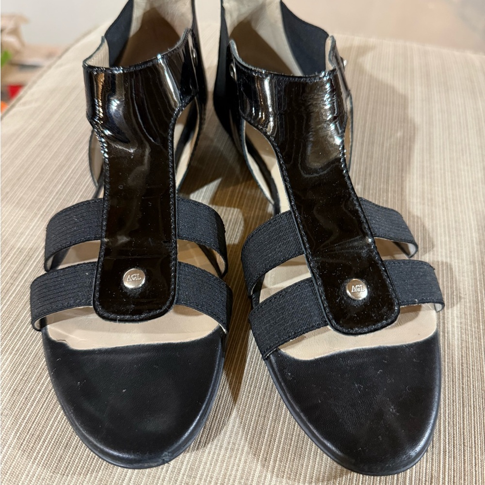Ag Adriano Goldschmied Glossy Black Sandals